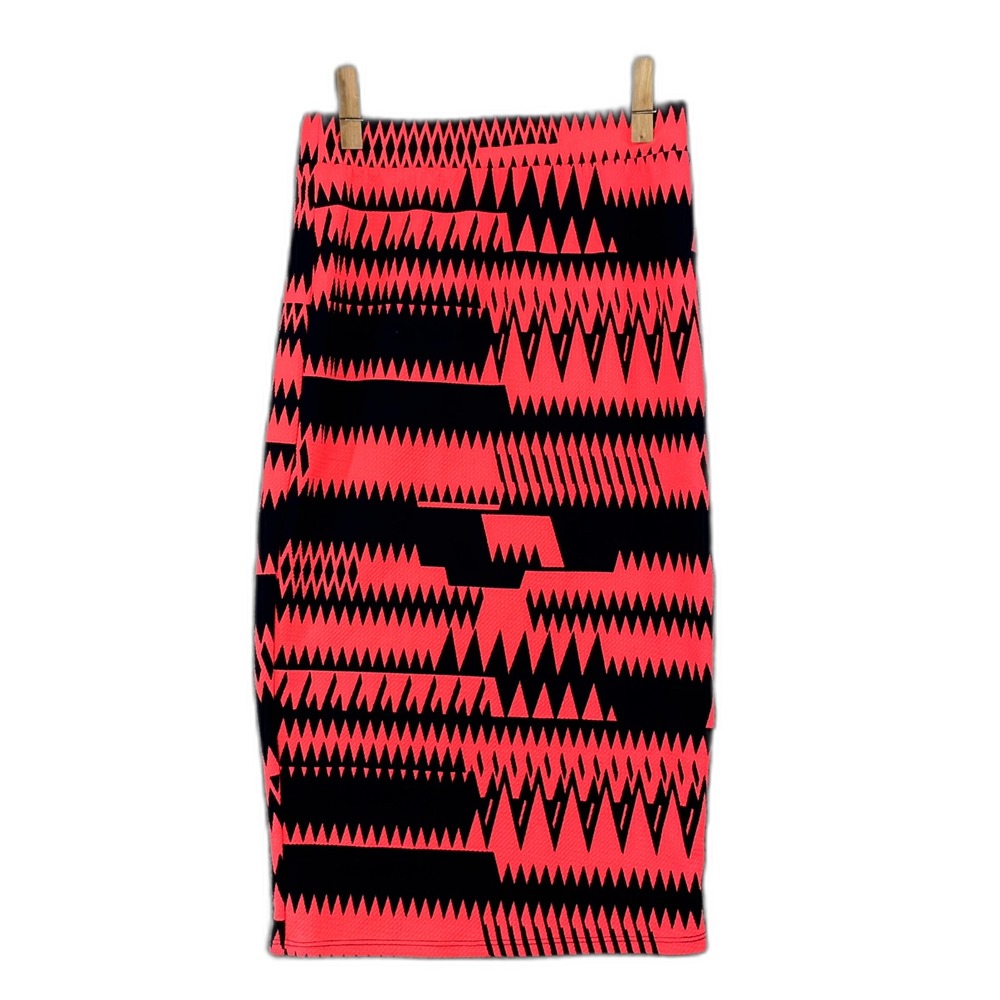 Daily Specials Straight & Pencil Skirt Womens Large Stretch Geometric Academia